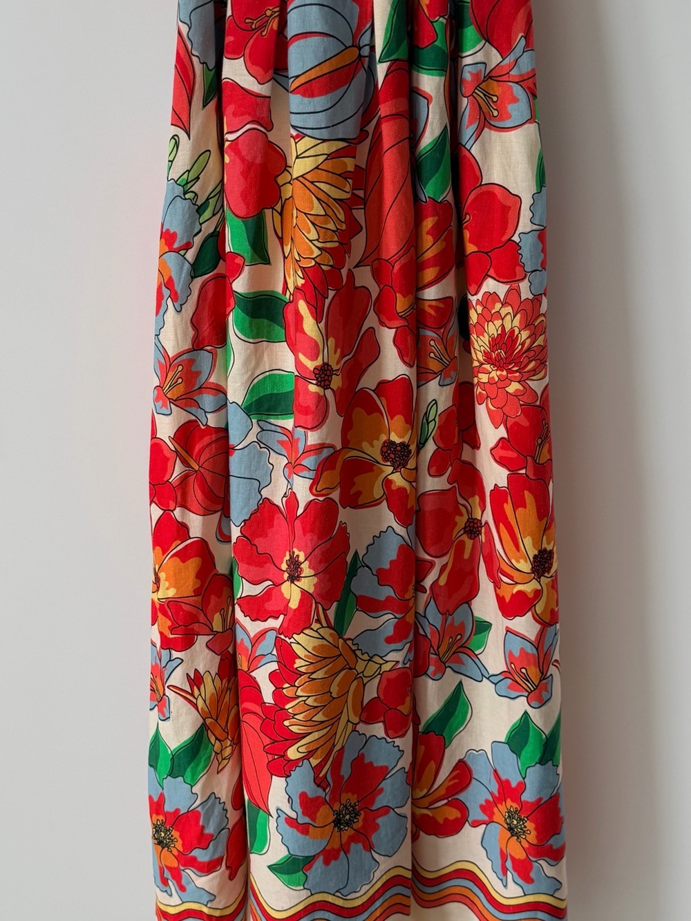 FARM RIO ANTHROPOLIGIE Floral Red Multicolor Summer Maxi Dress - Picture 3 of 14